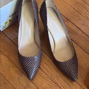 Nine West Brown Textured Heels